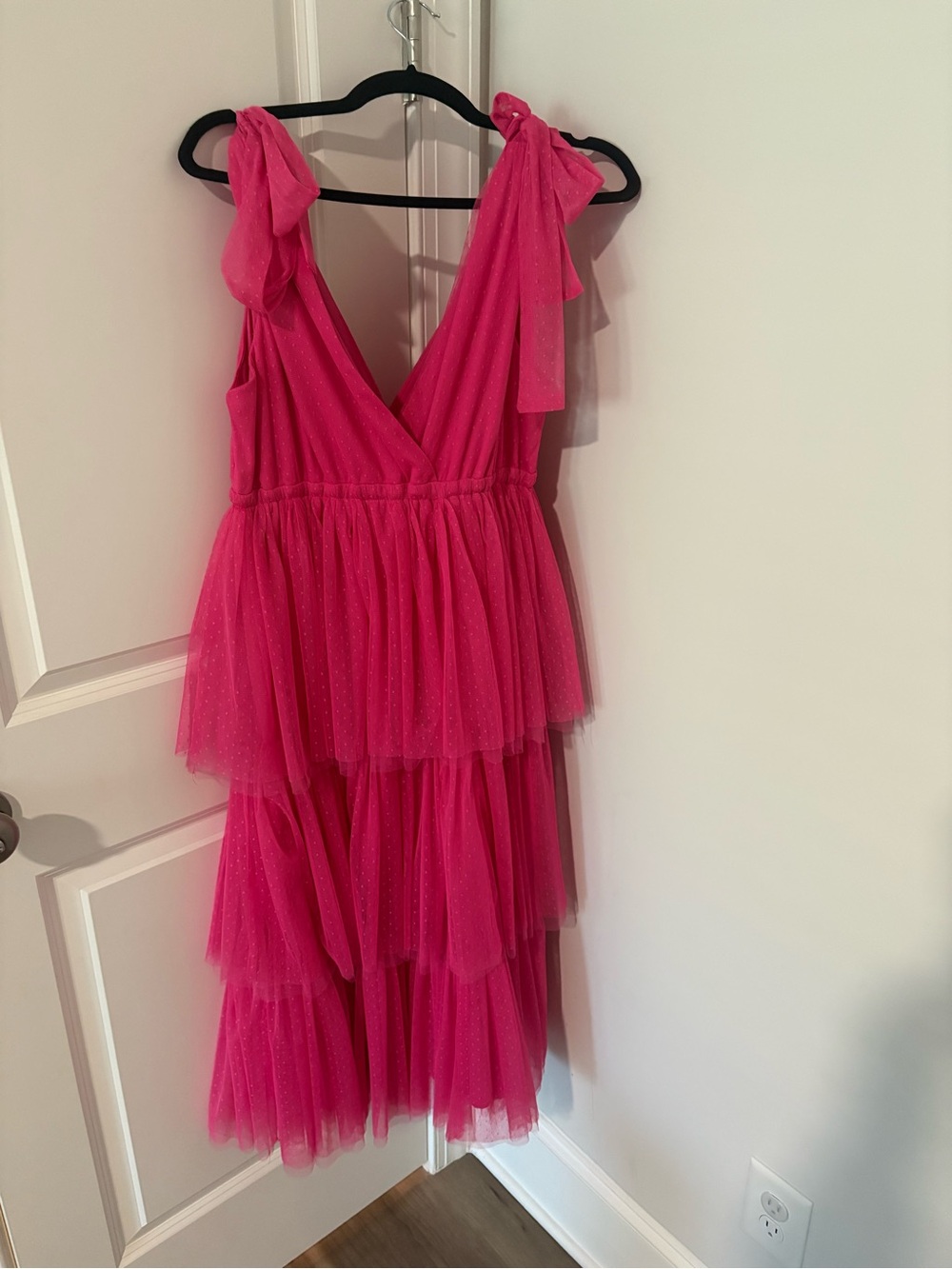 Baltic Born Hot Pink Tiered Tulle Dress size large - Picture 2 of 3
